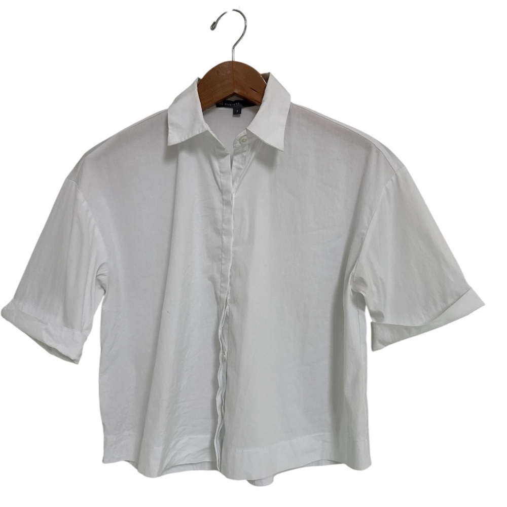 Elliott Lauren White Cotton Camp Shirt